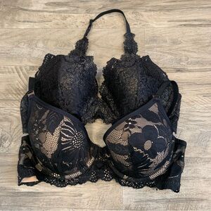 Aerie La Senza 2 Brad Real Power Plunge Lace Lined Halter